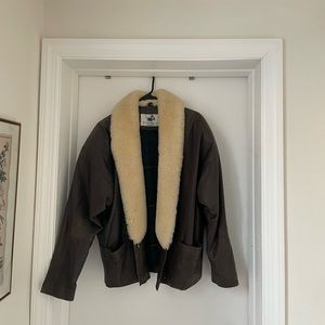 Vintage 1992 Britches Great Outdoors leather bomber jacket.